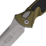 Microtech Automatic Socom Elite Knife Button Lock OD Green Aluminum & Traction Apocalyptic Blade 160A10APOD