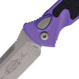 Microtech Automatic Socom Elite Knife Button Lock Purple Aluminum & Traction Apocalyptic Blade 160A10APPU