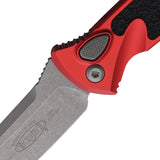 Microtech Automatic Socom Elite Knife Button Lock Red Aluminum & Traction Apocalyptic Blade 160A10APRD