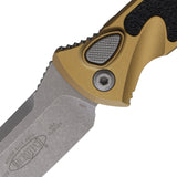 Microtech Automatic Socom Elite Knife Button Lock Tan Aluminum & Traction Apocalyptic Blade 160A10APTA