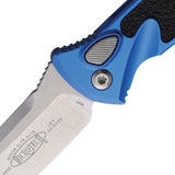 Microtech Automatic Socom Elite Knife Button Lock Blue Aluminum & Traction Stonewash Blade 160A10BL