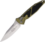 Microtech Automatic Socom Elite Knife Button Lock OD Green Aluminum & Traction Stonewash Blade 160A10OD