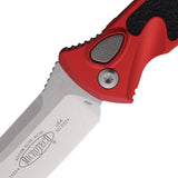 Microtech Automatic Socom Elite Knife Button Lock Red Aluminum & Traction Stonewash Blade 160A10RD