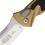 Microtech Automatic Socom Elite Knife Button Lock Tan Aluminum & Traction Stonewash Blade 160A10TA