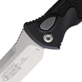 Microtech Automatic Socom Elite Knife Button Lock Black Aluminum & Traction Stonewash Blade 160A10