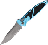 Microtech Automatic Socom Elite Knife Button Lock Turquoise Aluminum & Traction Apocalyptic Serrated Blade 160A11APTQ