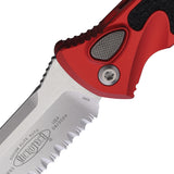 Microtech Automatic Socom Elite Knife Button Lock Red Aluminum & Traction Serrated Blade 160A11RD