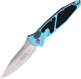 Microtech Automatic Socom Elite Knife Button Lock Turquoise Aluminum & Traction Serrated Blade 160A11TQ