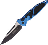 Microtech Automatic Socom Elite Knife Button Lock Blue Aluminum & Traction Two-Tone Blade 160A1BL