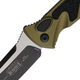 Microtech Automatic Socom Elite Knife Button Lock OD Green Aluminum & Traction Two-Tone Blade 160A1OD