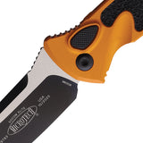 Microtech Automatic Socom Elite Knife Button Lock Orange Aluminum & Traction Two-Tone Blade 160A1OT