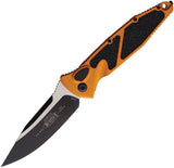 Microtech Automatic Socom Elite Knife Button Lock Orange Aluminum & Traction Two-Tone Blade 160A1OT