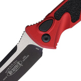 Microtech Automatic Socom Elite Knife Button Lock Red Aluminum & Traction Two-Tone Blade 160A1RD