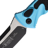 Microtech Automatic Socom Elite Knife Button Lock Turquoise Aluminum & Traction Two-Tone Blade 160A1TQ