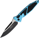 Microtech Automatic Socom Elite Knife Button Lock Turquoise Aluminum & Traction Two-Tone Blade 160A1TQ