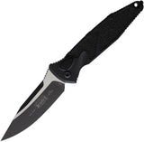 Microtech Automatic Socom Elite Knife Button Lock Black Aluminum & Traction Two-Tone Blade 160A1T