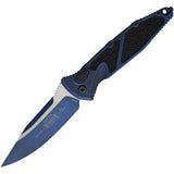 Microtech Automatic Socom Elite Knife Button Lock Weathered Blue Aluminum & Traction Drop Pt Blade 160A1WBL