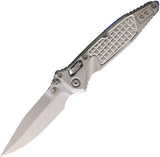 Microtech Socom Marfione Ram-Lok Stonewash Frag Titanium Folding M390MK Spear Pt Knife 160RL10FRSMS