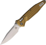 Microtech Socom Ram-Lok Tan Frag Aluminum Folding M390MK Clip Pt Knife 160RL10FRTA