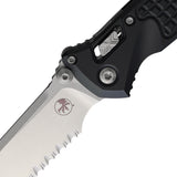 Microtech Socom Elite Ram-Lok Black Frag Aluminum Folding M390MK Serrated Knife 160RL11FR