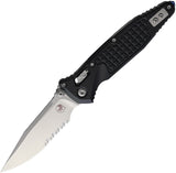 Microtech Socom Elite Ram-Lok Black Frag Aluminum Folding M390MK Serrated Knife 160RL11FR
