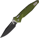 Microtech Socom Ram-Lok OD Green Frag Aluminum Folding Two-Tone M390MK Clip Pt Knife 160RL1FROD