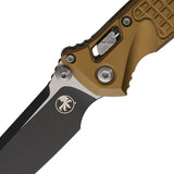 Microtech Socom Ram-Lok Tan Frag Aluminum Folding M390MK Spear Pt Knife 160RL1FRTA