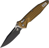 Microtech Socom Ram-Lok Tan Frag Aluminum Folding M390MK Spear Pt Knife 160RL1FRTA