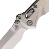 Microtech Socom Marfione Ram-Lok Stonewash Titanium Folding M390MK Spear Pt Knife 160RLS10SMS3