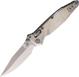 Microtech Socom Marfione Ram-Lok Stonewash Titanium Folding M390MK Spear Pt Knife 160RLS10SMS3