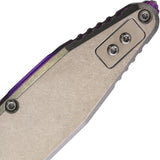 Microtech Socom Marfione Ram-Lok Stonewash Titanium Folding M390MK Spear Pt Knife 160RLS10SMS4