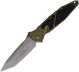 Microtech Socom Elite Linerlock OD Green Aluminum & Traction Folding Apocalyptic Tanto Knife 16110APOD