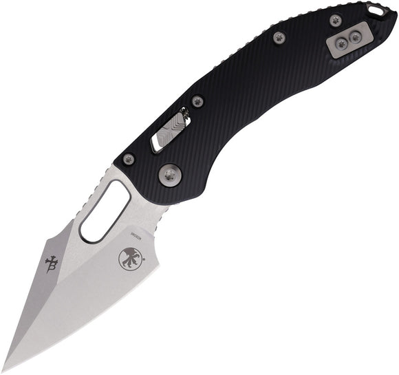 Microtech Socom Elite Linerlock Black Aluminum & Traction Folding Stonewash Tanto Knife 16110