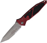 Microtech Socom Elite Linerlock Merlot Red Aluminum & Traction Folding Apocalyptic Serrated Knife 16111APMR
