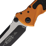 Microtech Socom Elite Linerlock Orange Aluminum & Traction Folding Two-Tone Tanto Knife 1611OT