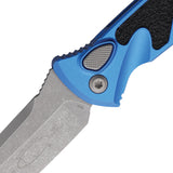 Microtech Automatic Socom Elite Knife Button Lock Blue Aluminum & Traction Apocalyptic Blade 161A10APBL