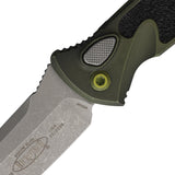 Microtech Automatic Socom Elite Knife Button Lock Distressed Grenade Green Aluminum & Traction Apocalyptic Blade 161A10APDGGU