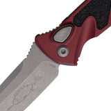 Microtech Automatic Socom Elite Knife Button Lock Merlot Red Aluminum & Traction Apocalyptic Tanto Blade 161A10APMR