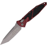 Microtech Automatic Socom Elite Knife Button Lock Merlot Red Aluminum & Traction Apocalyptic Tanto Blade 161A10APMR