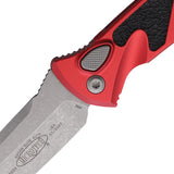 Microtech Automatic Socom Elite Knife Button Lock Red Aluminum & Traction Apocalyptic Blade 161A10APRD