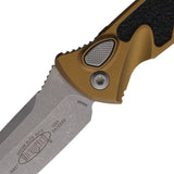 Microtech Automatic Socom Elite Knife Button Lock Tan Aluminum & Traction Apocalyptic Blade 161A10APTA