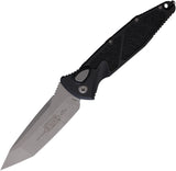 Microtech Automatic Socom Elite Knife Button Lock Black Aluminum & Traction Apocalyptic Tanto Blade 161A10AP