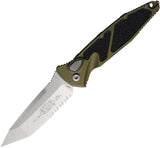 Microtech Automatic Socom Elite Knife Button Lock OD Green Aluminum & Traction Serrated Blade 161A11OD