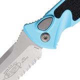 Microtech Automatic Socom Elite Knife Button Lock Turquoise Aluminum & Traction Serrated Tanto Blade 161A11TQ