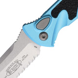 Microtech Automatic Socom Elite Knife Button Lock Turquoise Aluminum & Traction Serrated Blade 161A12TQ