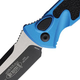Microtech Automatic Socom Elite Knife Button Lock Blue Aluminum & Traction Two-Tone Blade 161A1BL