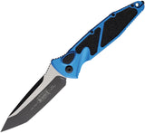 Microtech Automatic Socom Elite Knife Button Lock Blue Aluminum & Traction Two-Tone Blade 161A1BL