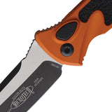 Microtech Automatic Socom Elite Knife Button Lock Tangerine Orange Aluminum & Traction Two-Tone Blade 161A1OT