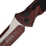 Microtech Automatic Socom Elite Knife Button Lock Weathered Crimson Aluminum & Traction Tanto Blade 161A1WCM
