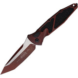Microtech Automatic Socom Elite Knife Button Lock Weathered Crimson Aluminum & Traction Tanto Blade 161A1WCM